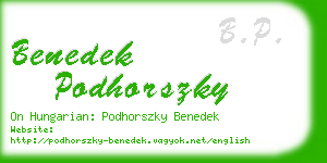 benedek podhorszky business card